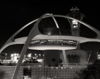 Black and White Photography, Los Angeles International Airport, Encounter Restaurant at The Theme Building, Black & White Photo
