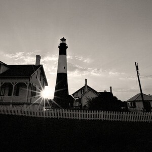 Tybee Island Lighthouse Black and White Photo, Savannah Wall Art, Black & White Beach Decor, Savannah Photography