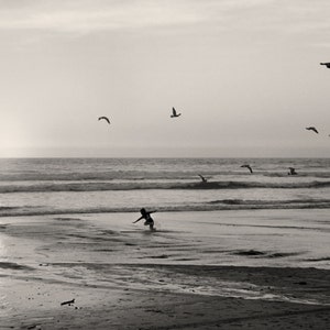 San Clemente Black and White Photography, Father & Son Surf Print, Black and White Surf Decor, Ocean Photography