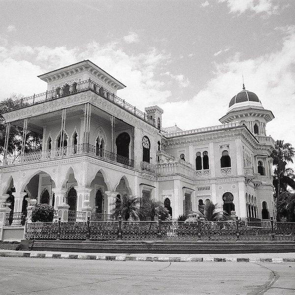 Palacio de Valle Cienfuegos Cuba Print, Black & White Photography, Moorish Architecture, Cuban Wall Art