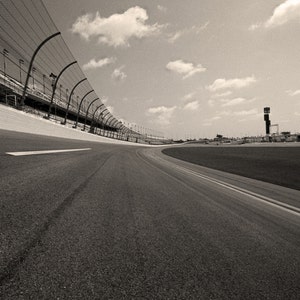 Daytona Beach International Speedway, Black and White Photo, Daytona Florida NASCAR Racetrack, Florida Wall Art