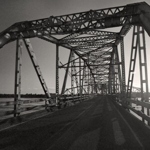 New Orleans Black & White Photography, Sunset at The Rigolets, Louisiana Bayou Picture, Lake Pontchartrain Photo