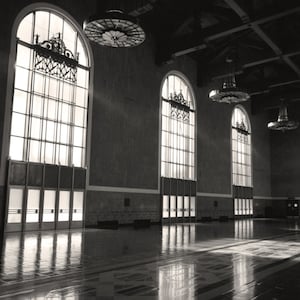 Union Train Station Los Angeles, Black & White Photography, Downtown Los Angeles Photography, Art Deco Wall Decor