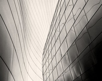 Walt Disney Concert Hall Los Angeles Photo, Downtown LA Black & White Photography, Frank Gehry Architecture, Abstract Wall Art