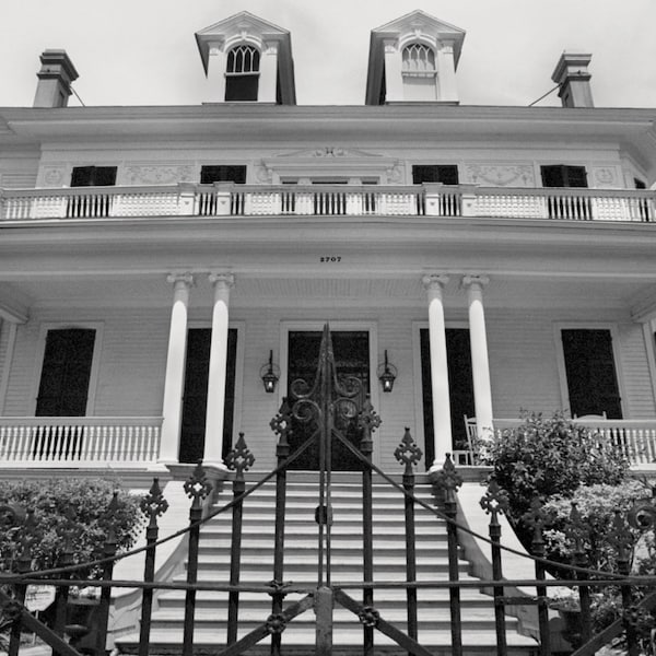 Benjamin Button House New Orleans Garden District Photo, New Orleans Black & White Photography, Garden District Mansion