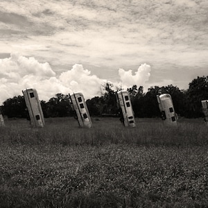Airstream Ranch Black and White Photo, Old Travel Trailers, Black & White Abstract Art, Large Florida Wall Art