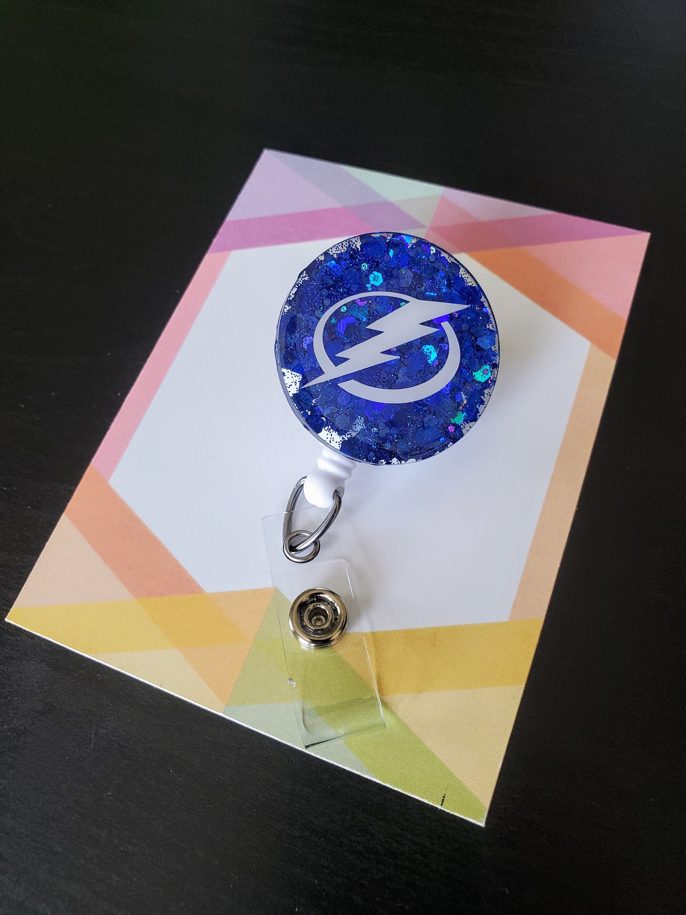 Tampa Bay Lightning Bolts Hockey Acrylic Retractable Badge Reel ID Ho…