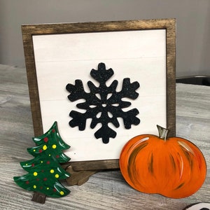 Interchangeable SVG Bundle, Frame with 13 seasonal shapes and stand, SVG file, Laser, Glowforge File