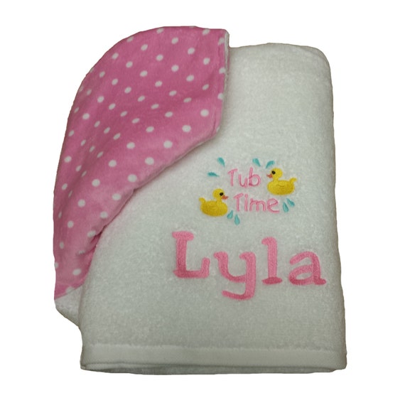 Custom Embroidered Hooded Bath Towel Girl Tub Time Theme Etsy