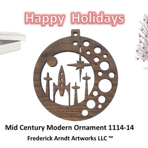 1114-14 Mid Century Modern Christmas Ornament
