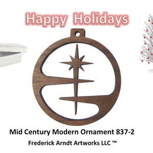 837-2 Mid Century Modern Christmas Ornament image 1