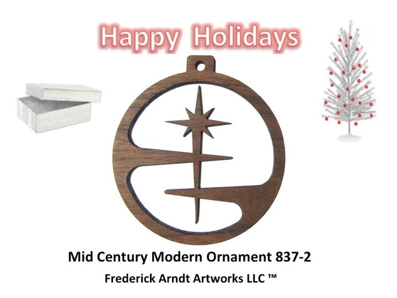 837-2 Mid Century Modern Christmas Ornament image 1