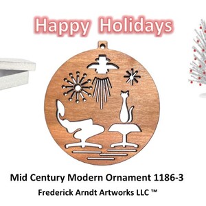1186-3 Mid Century Modern Christmas Ornament