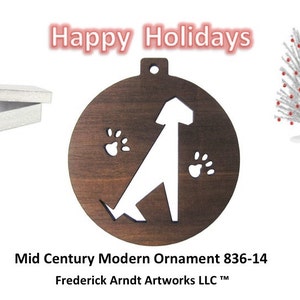 836-14 Mid Century Modern Christmas Ornament
