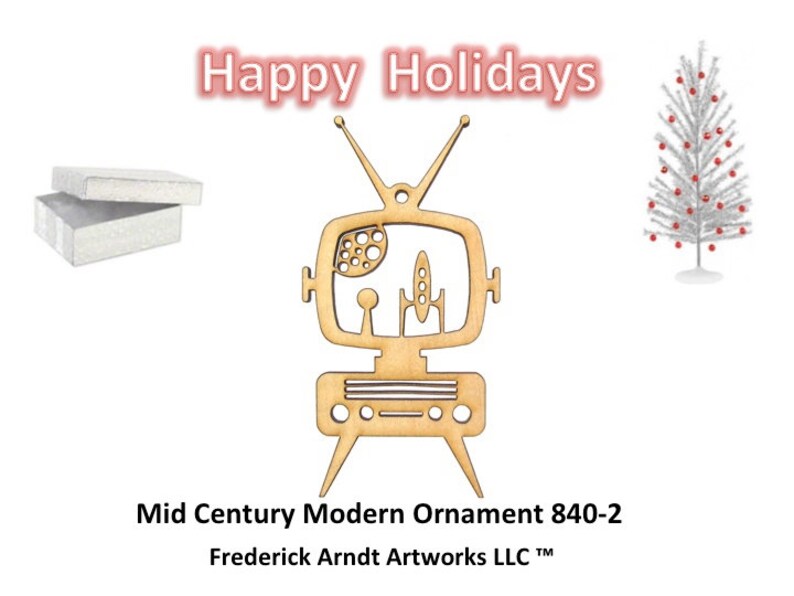 840-2 Mid Century Modern Christmas Ornament image 1