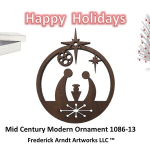 1086-13 Mid Century Modern Christmas Ornament