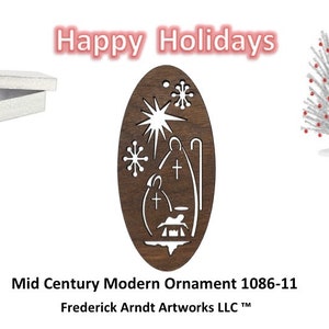 1086-11 Mid Century Modern Christmas Ornament