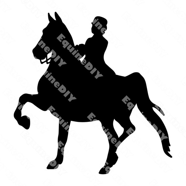 Clipart Morgan Horse Saddleseat Anglais pour décalcomanies, logos, découpes, autocollants, gobelets, cricut, chemises, silhouette
