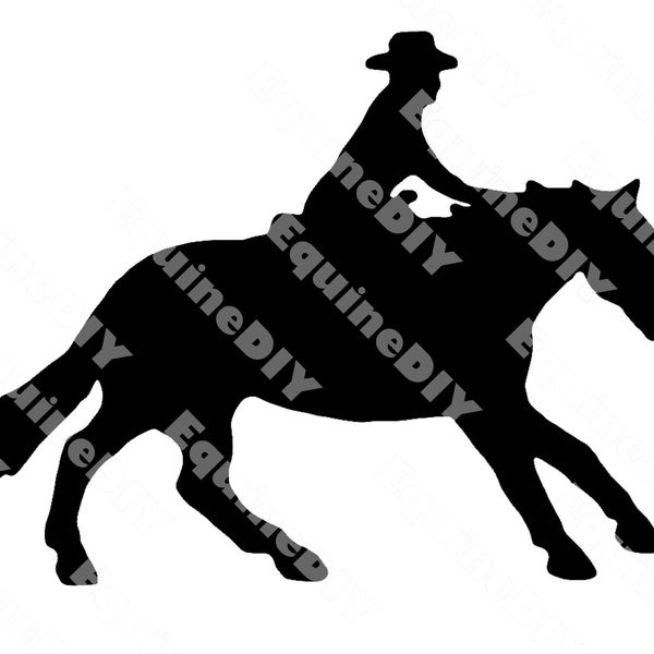 Horse Clip Art Reining Horse Circling Loping, use for logos, t shirts, stickers, show awards, water bottles, mugs, hats