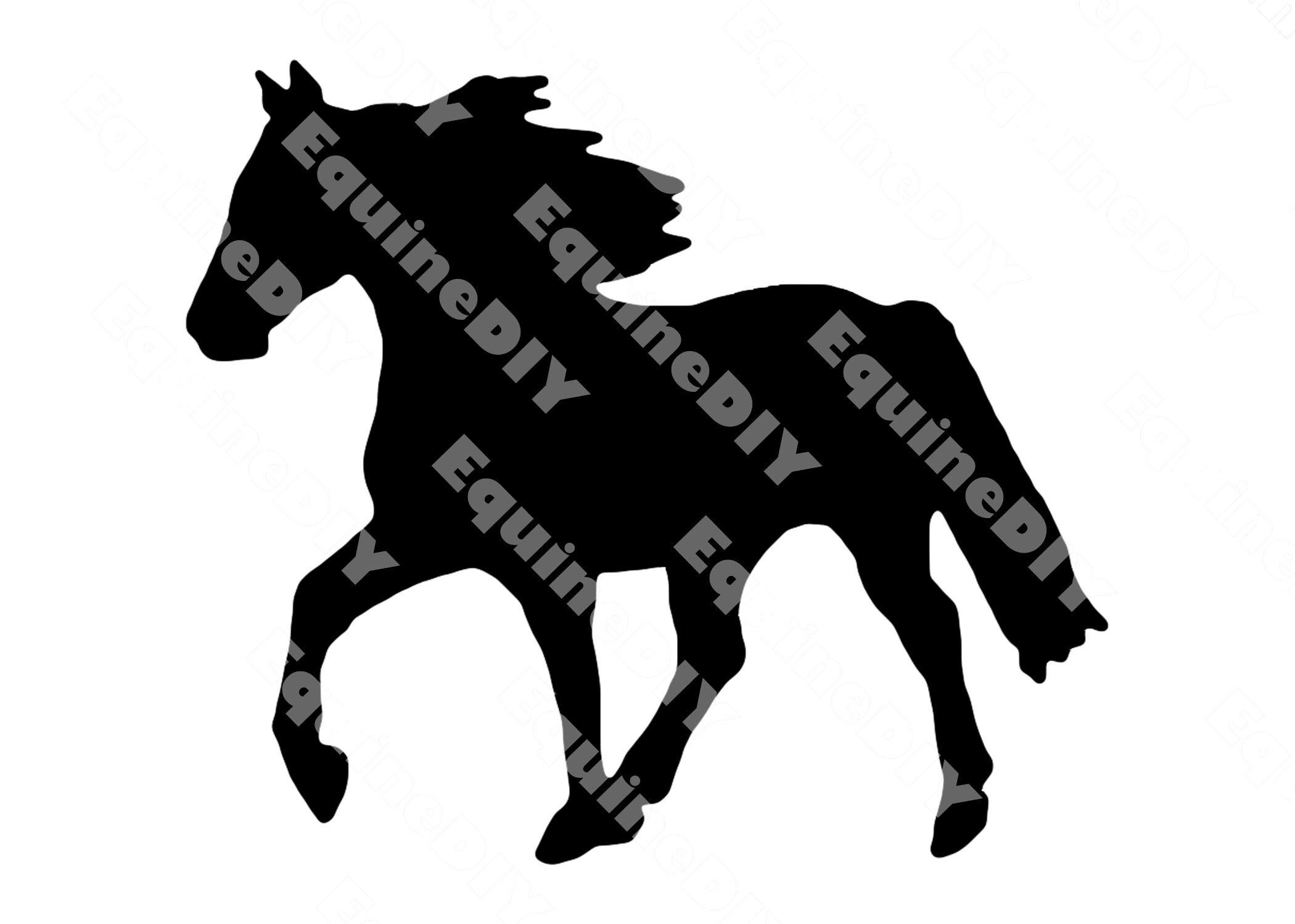 Horse Clip Art Gaited Horse Running Walk for Logo, Show Awards