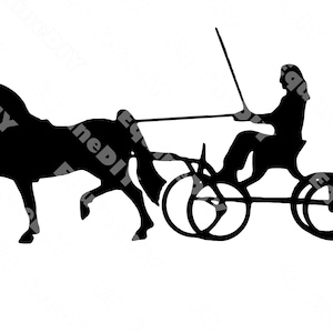 Pferde Clip Art Hackney Pony Vierrad Show cart Driving Horse für Auszeichnungen, Tumbler, Tassen, T-Shirts, Aufkleber, Logos