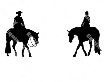 Horse Clip Art Western Pleasure and Hunter Under Saddle Show Horse for awards, stickers, logos, mugs, tumblers, t-shirts, cricut
