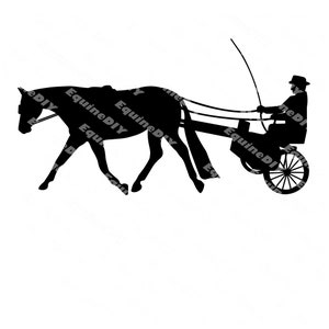 Pleasure Driving Horse Man Driver Clipart für Logos, Aufkleber, Aufkleber, Tumbler, Auszeichnungen, Stock Breed Style AQHA, APHA, ApHC, für Cricut