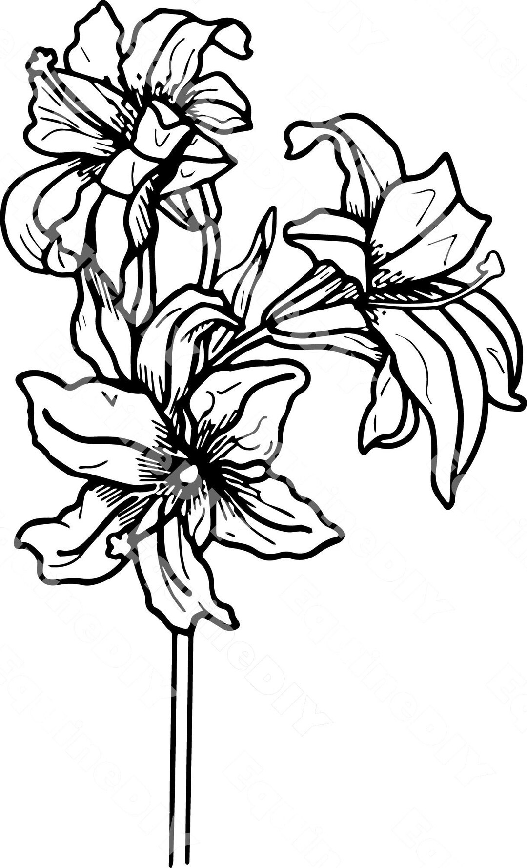 Printable Lily Leather Tooling