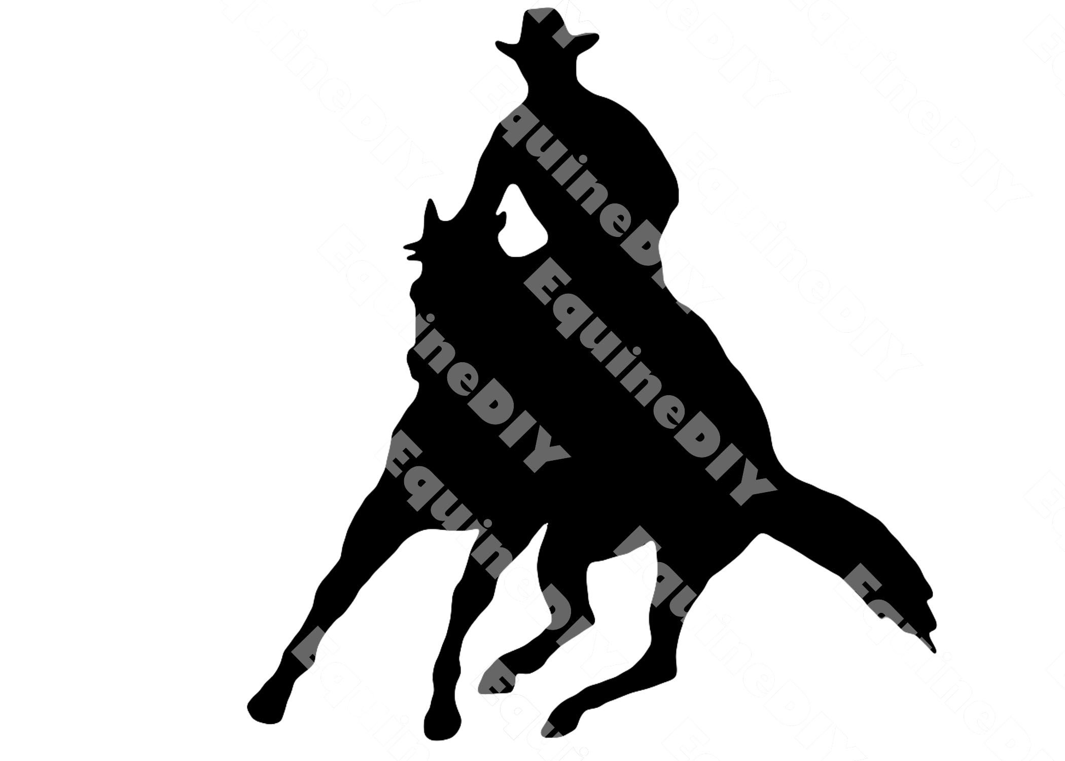 Clip Art Reining Horse Rollback, Cow Horse, Cowboy, for Logos, Advertisements, Stickers, T