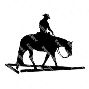 Image clipart cheval Western Trail Show Horse pour récompenses, autocollants, logos, tasses, gobelets, t-shirts, cricut