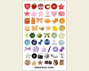Bits & Bobs | Junk Journal Sticker Sheet, Scraps and Snippings for Scrapbooking, Vision Board, Fabric and Y2K Aesthetic