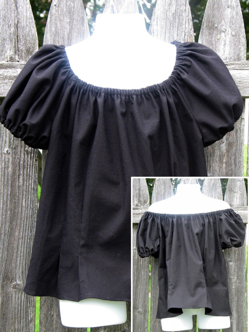 Girls Hand-Made Black Peasant Gypsy Blouse from 1950s Pattern | Etsy
