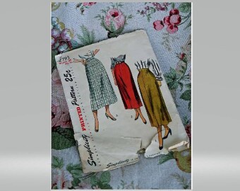 Vintage 1949 Pattern Complete High Waist Pencil Skirt Misses Waist 26 Hip 35 Simplicity #2793
