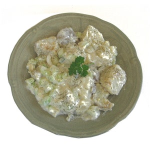 Creamy Easy Potato Salad Recipe Potluck Picnics Barbeques Eggs Dijon compliments!