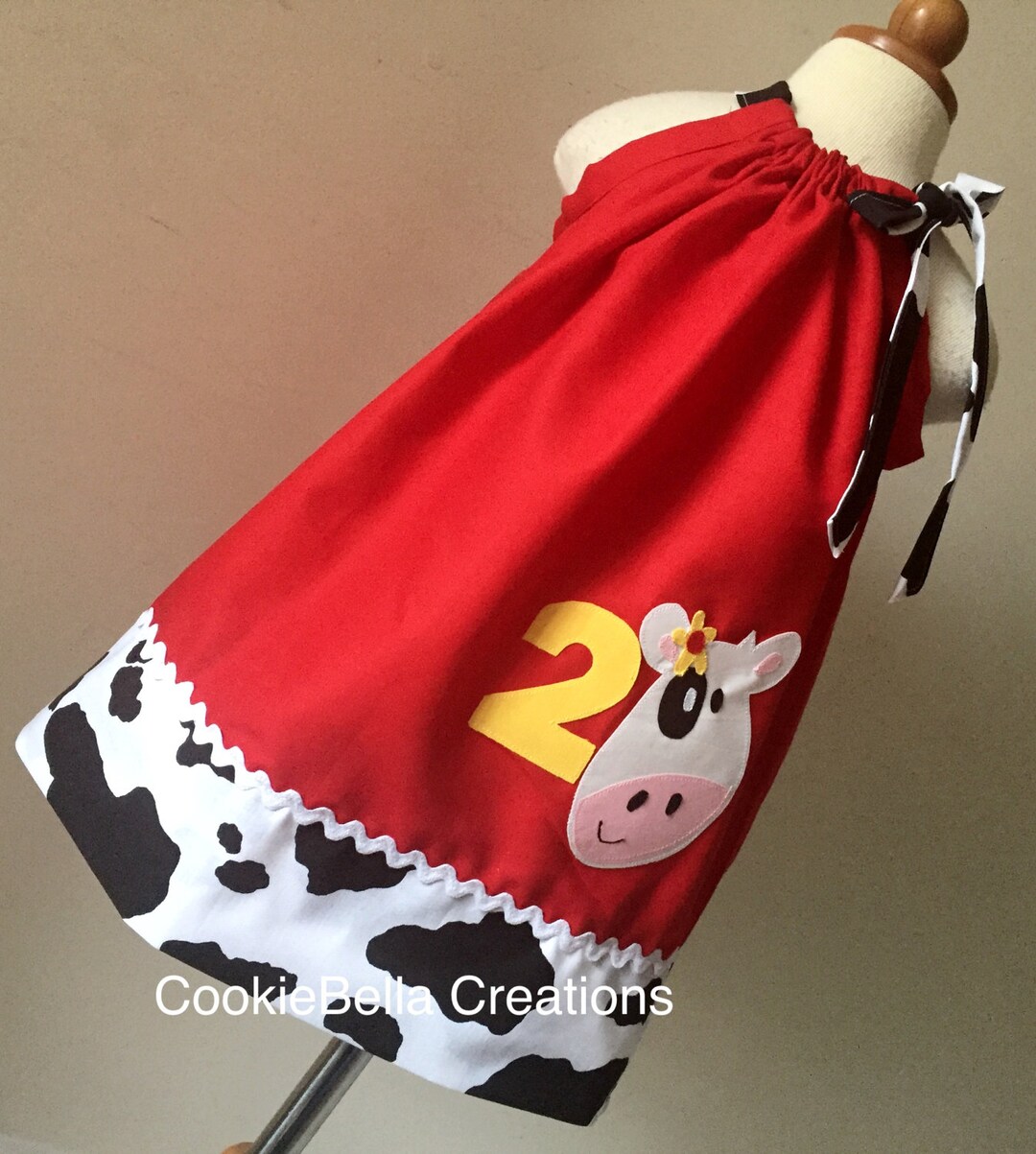 Farm Cow Red & Cow Print Pillowcase Dress Etsy