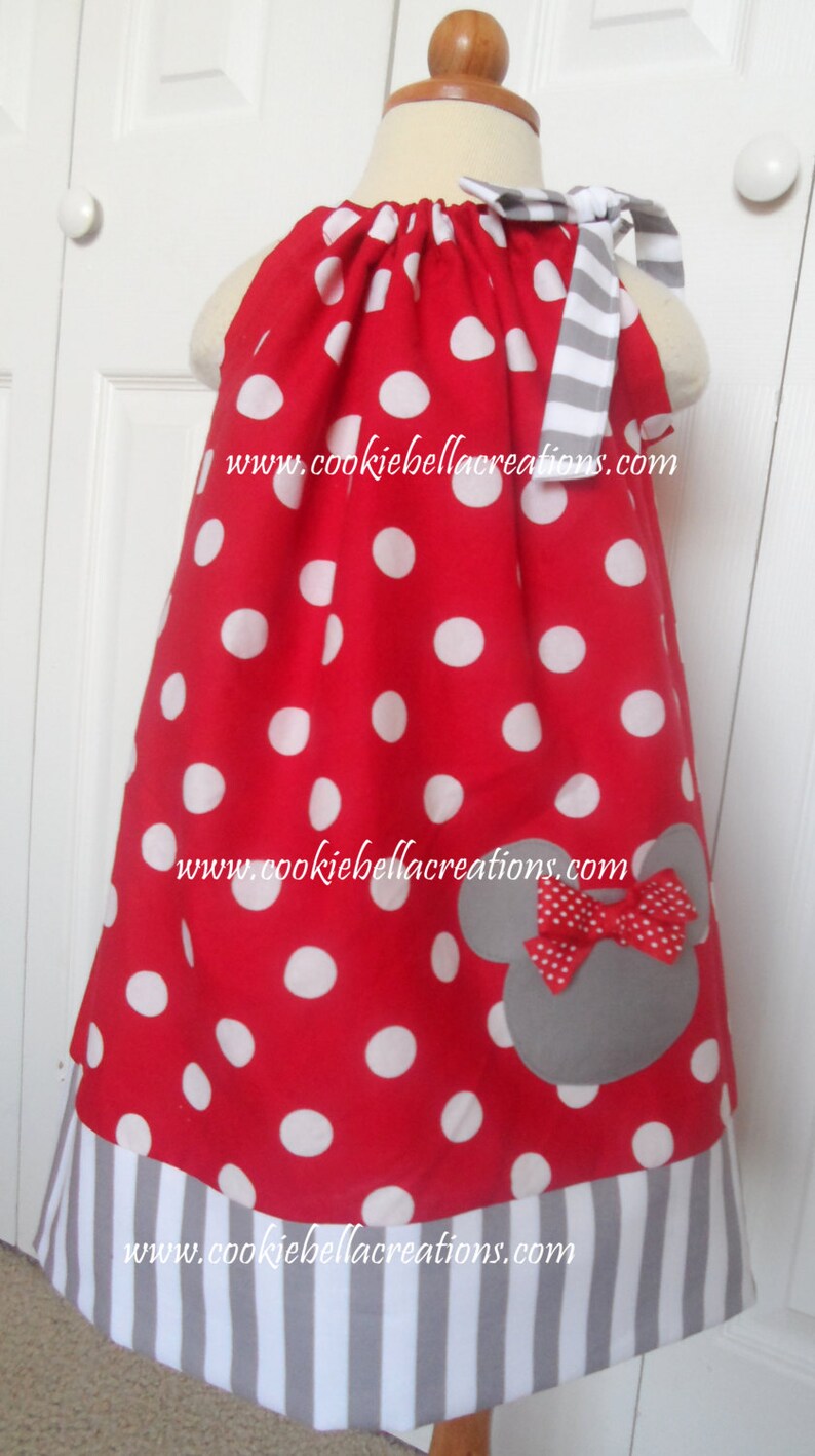 Minnie Mouse Red & Gray Polka Dot Pillowcase Dress Etsy