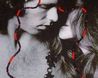Jimbo Black & Red Jim Morrison Doors Young Lion Cobra Photo Shoot Bead Necklace