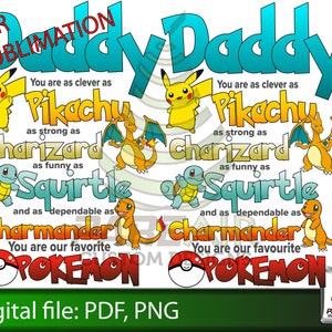 Pokemon a inspiré le design du T-shirt de NOTRE père. Fichier numérique PDF des Fêtes pour sublimation. Orthographe américaine et canadienne.
