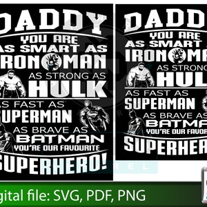 パパのスーパーヒーロー - スーパーヒーロー SVG、父の日シャツ、パパのスーパーヒーロー、お父さんへの私たちのお気に入りまたはお気に入りのギフト。Cricut および Silhouette 用