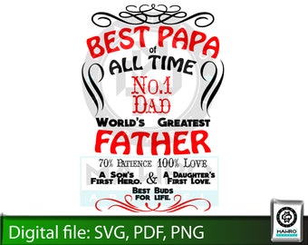 SVG para papá – Día del Padre (para Cricut y Silhouette, descarga digital)