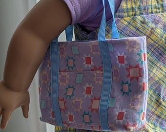 Lavender Stars tote for 18" dolls