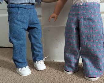 Relaxed Fit / Straight Leg Jeans Pattern for 18" Dolls