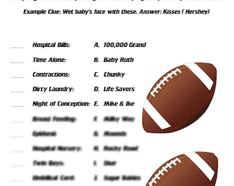 Name That Candy-babyshowerspel (douche met voetbalthema)
