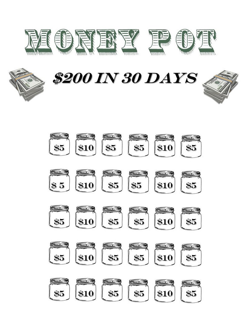 Money Pot Incentive Money Pot Savings Planner (200) - Etsy