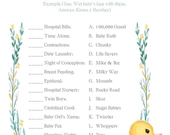 Name That Candy Rubber Duck Themed Baby Shower Game