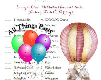 Name That Candy Balloon Themed Baby Shower Game