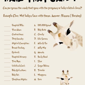 Giraffe Themenname, dass Candy Baby Shower