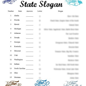 State Slogan Game