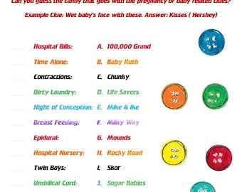 Name That Candy (Pete the Cat or Any Themed Baby Shower Game)