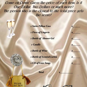 Bridal Shower Games: Price Is Right